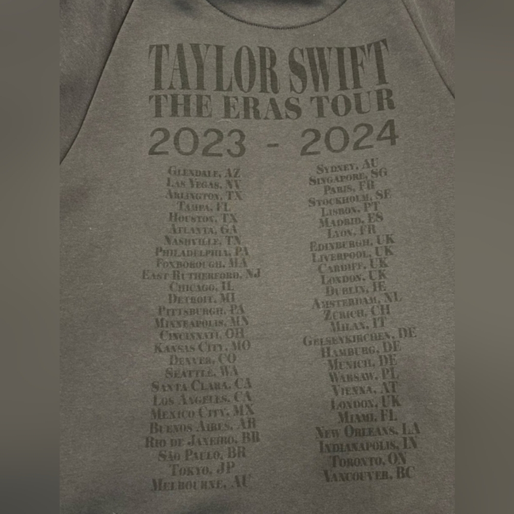 SOLD!!!!Paris N1. Official Taylor Swift Eras Black Hoodie. All Tour Dates US-INT